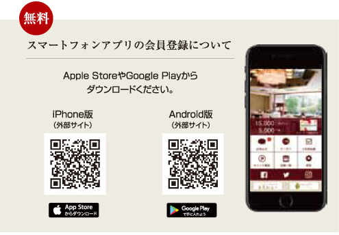 スマートフォンアプリの会員登録について